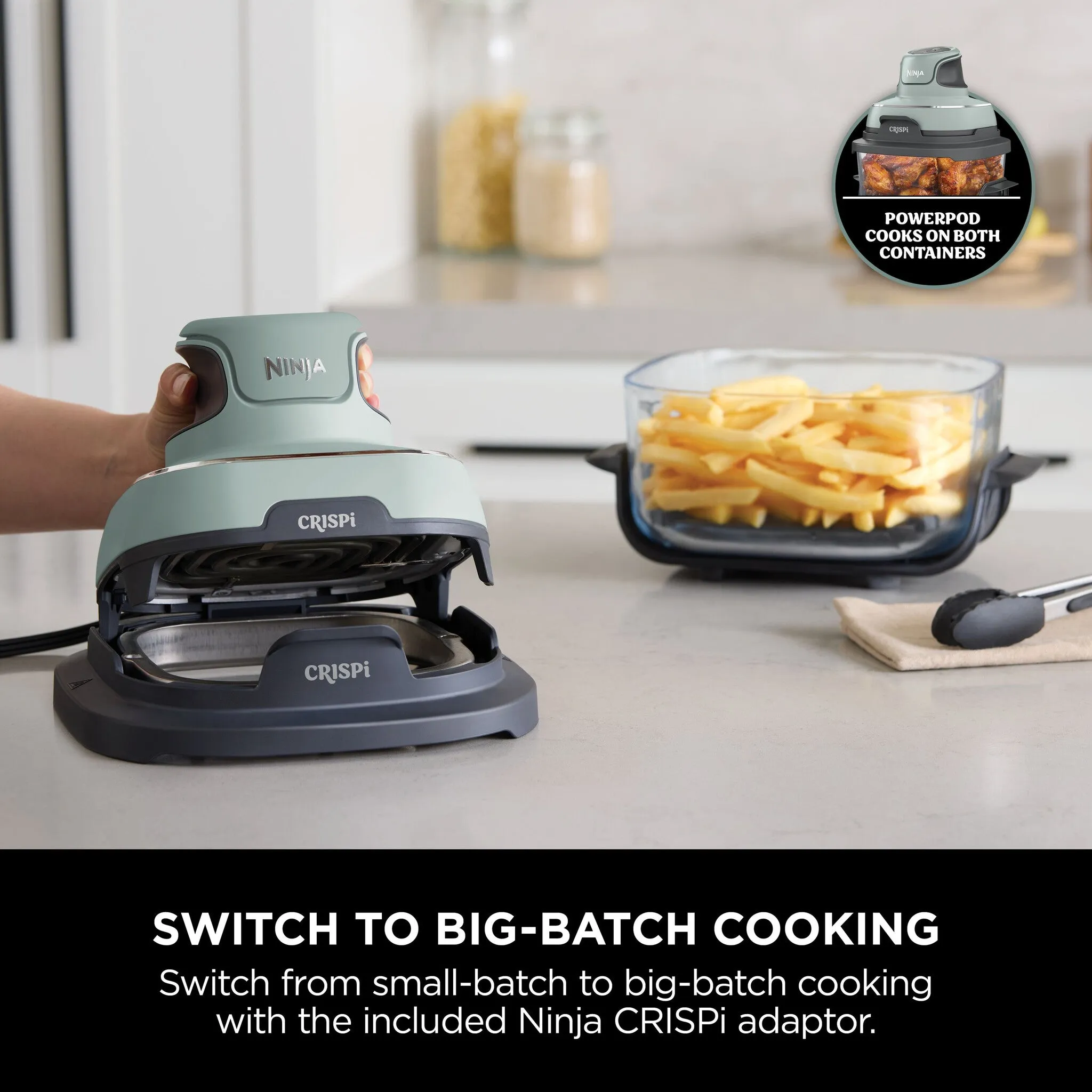 Ninja CRISPi 4-in-1 Portable Glass Air Fryer - Sage FN101UKSG