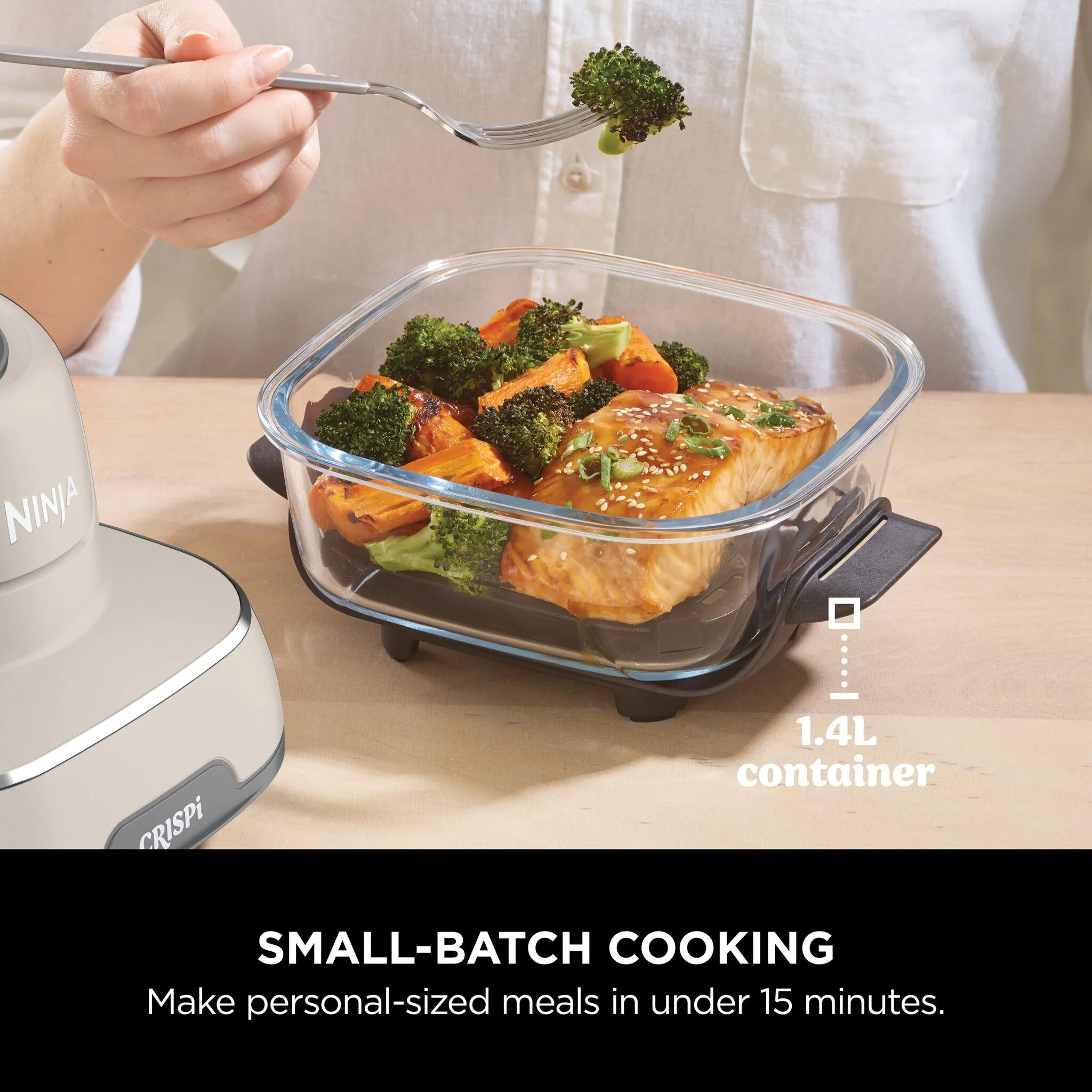 Ninja CRISPi 4-in-1 Portable Glass Air Fryer - Stone FN101UKST