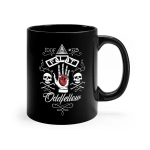 Oddfellows IOOF #225 - 11oz Black Coffee Mug - Friendship, Love, Truth