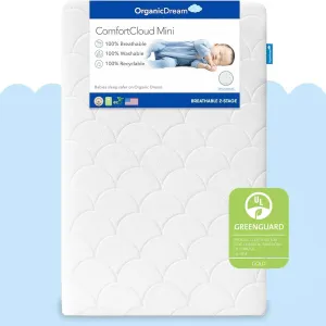 Organic Dream ComfortCloud Mini Crib Mattress, White