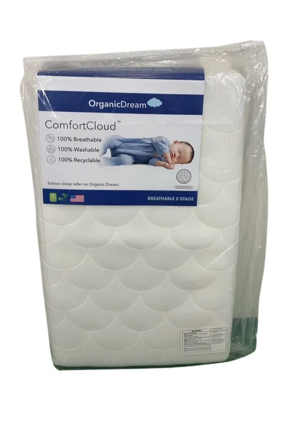 Organic Dream ComfortCloud Mini Crib Mattress, White