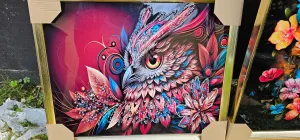 OWL WALL ART WITH DIAMANTES