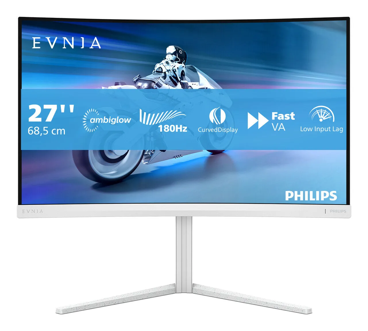 Philips Evnia 27M2C5201L/00 27" Full HD Curved Gaming Monitor - 180Hz, 1ms, VA, White