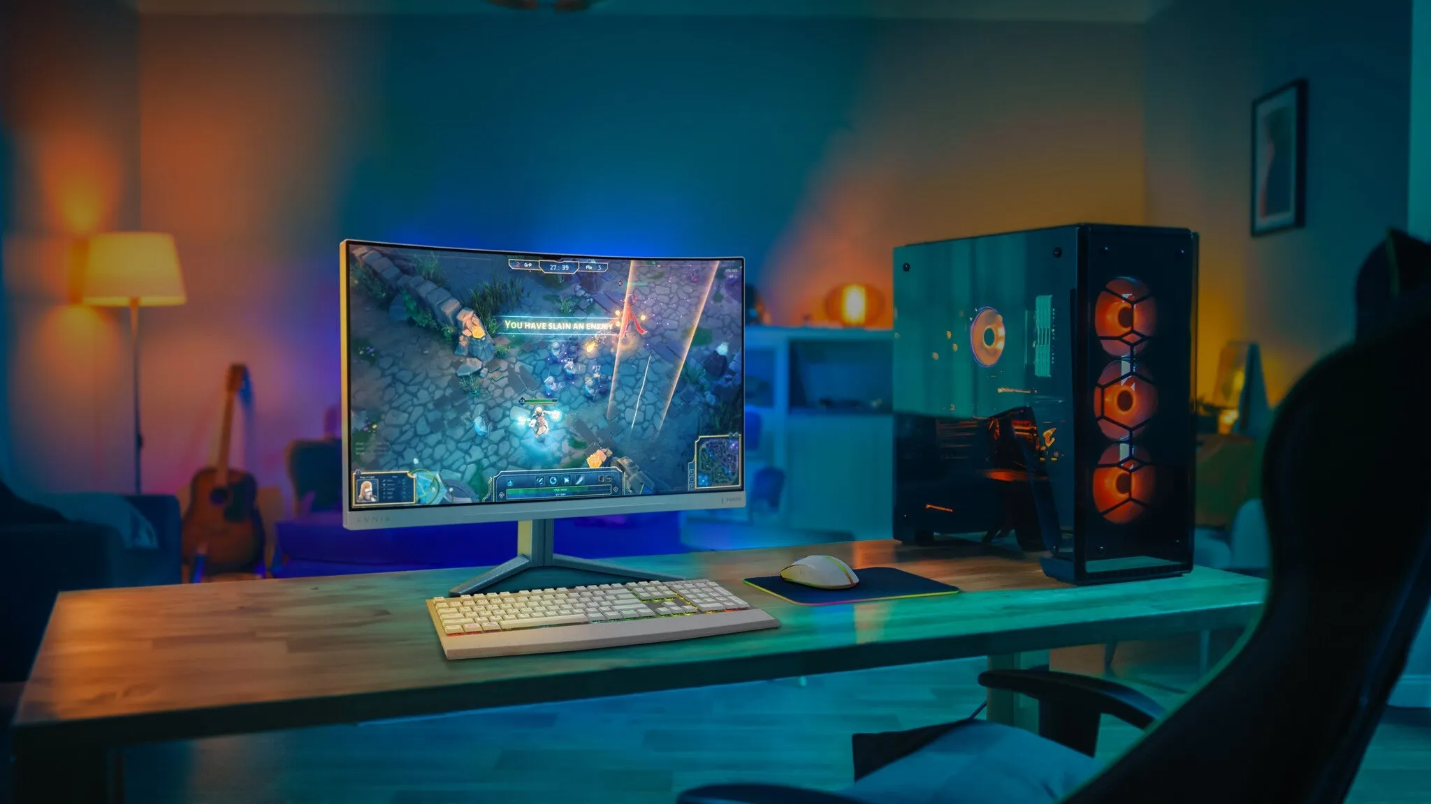 Philips Evnia 27M2C5201L/00 27" Full HD Curved Gaming Monitor - 180Hz, 1ms, VA, White