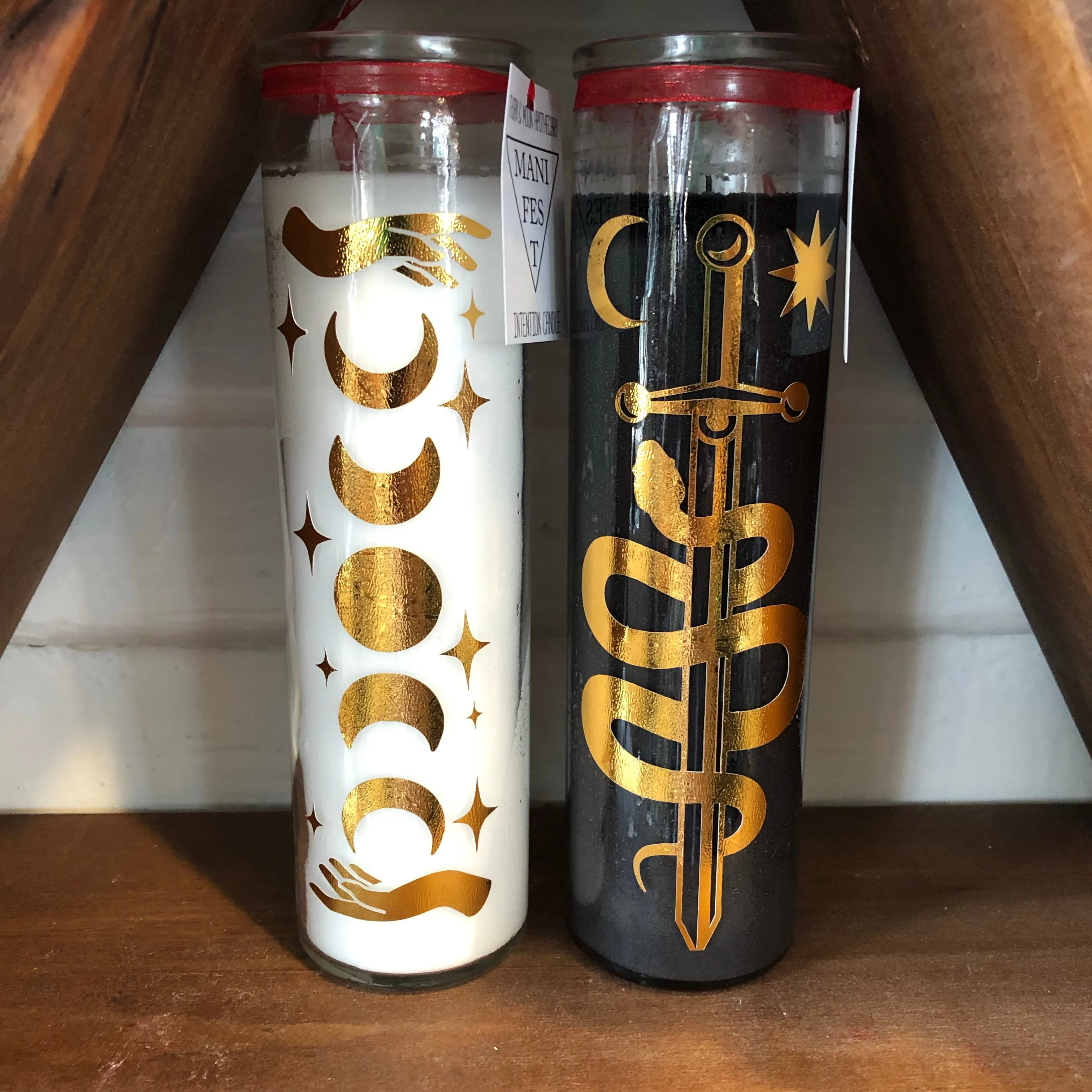 PROTECTION Intention Candle - Sword & Snake - Black Candle