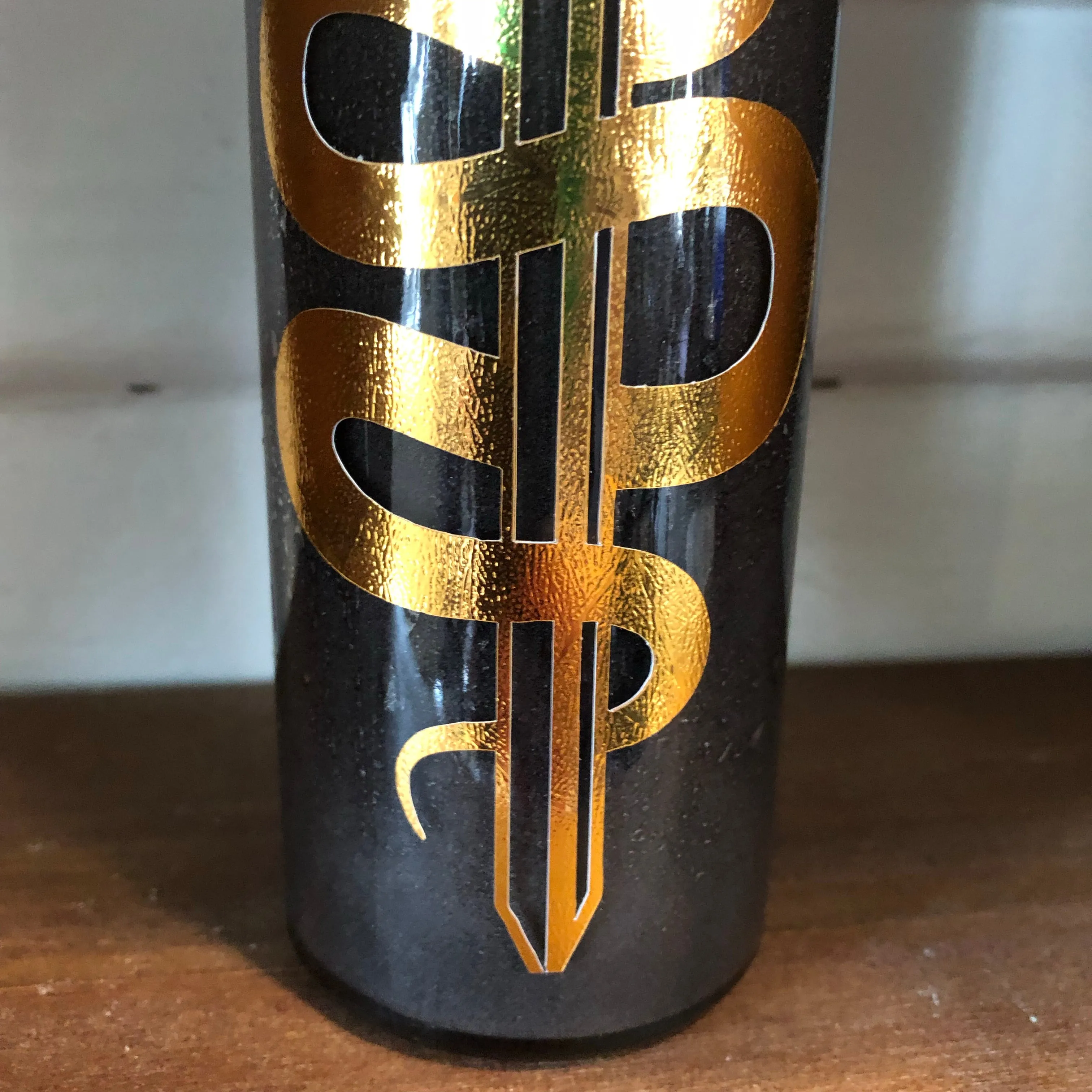 PROTECTION Intention Candle - Sword & Snake - Black Candle