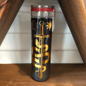 PROTECTION Intention Candle - Sword & Snake - Black Candle