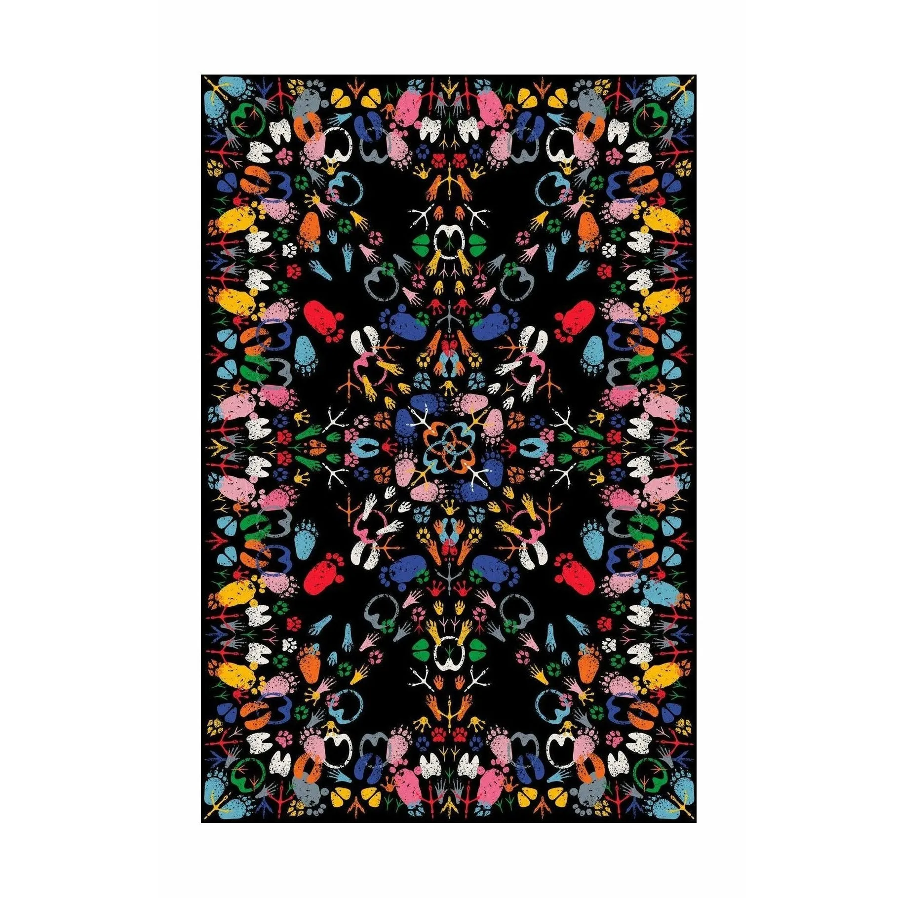 Qeeboo Let's Dance Animal Traces Rug 200x300 Cm, Multicoloured Dark