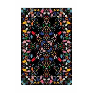 Qeeboo Let's Dance Animal Traces Rug 200x300 Cm, Multicoloured Dark