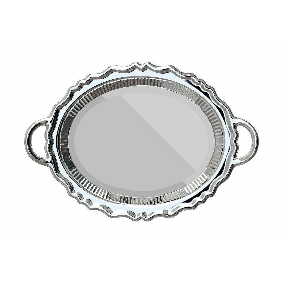 Qeeboo Plateau Miroir Mirror Metal Finish 110x76,5 Cm, Silver