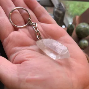 Quartz Crystal Point Keychain