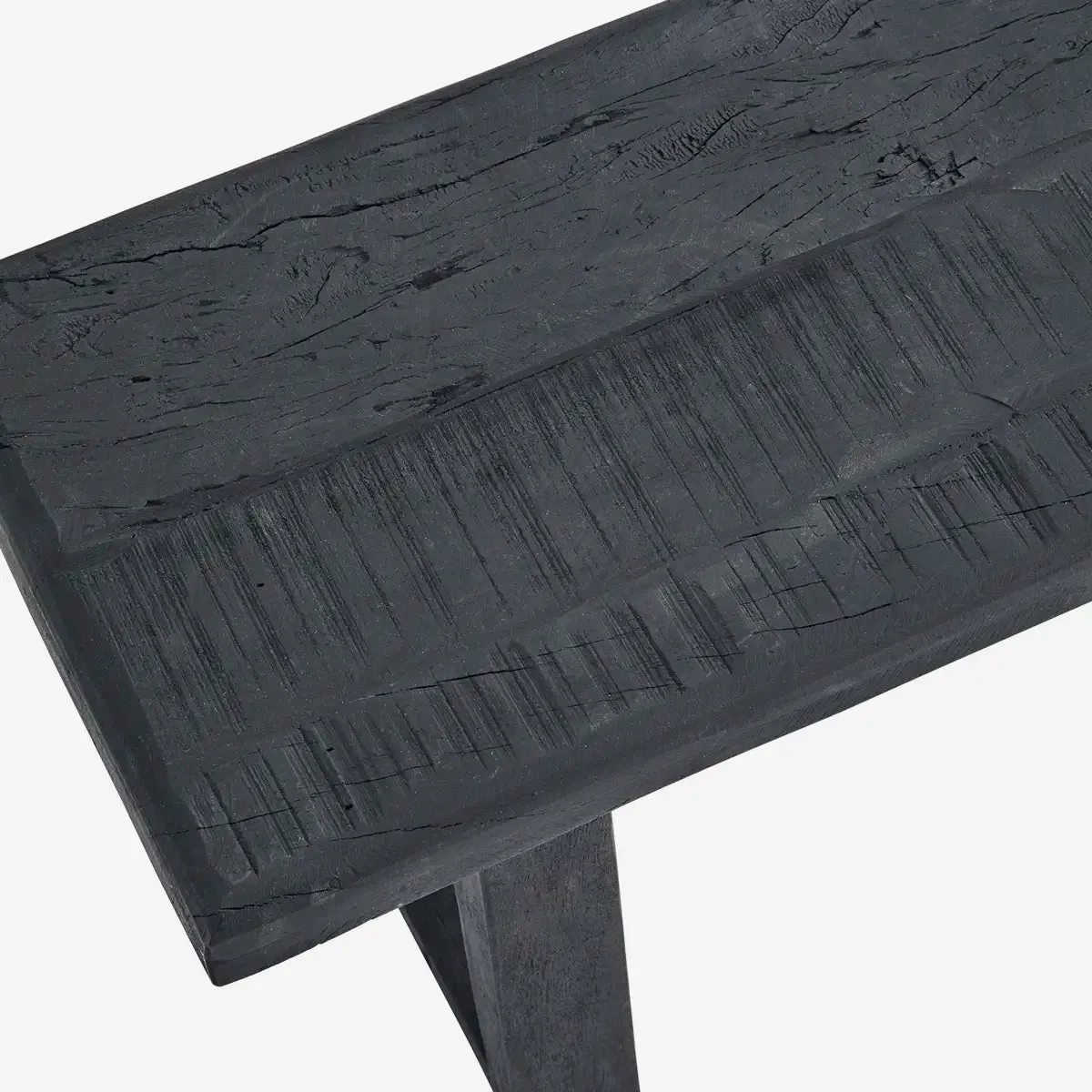 Recycled Wooden Bench - Black