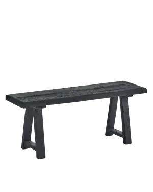 Recycled Wooden Bench - Black