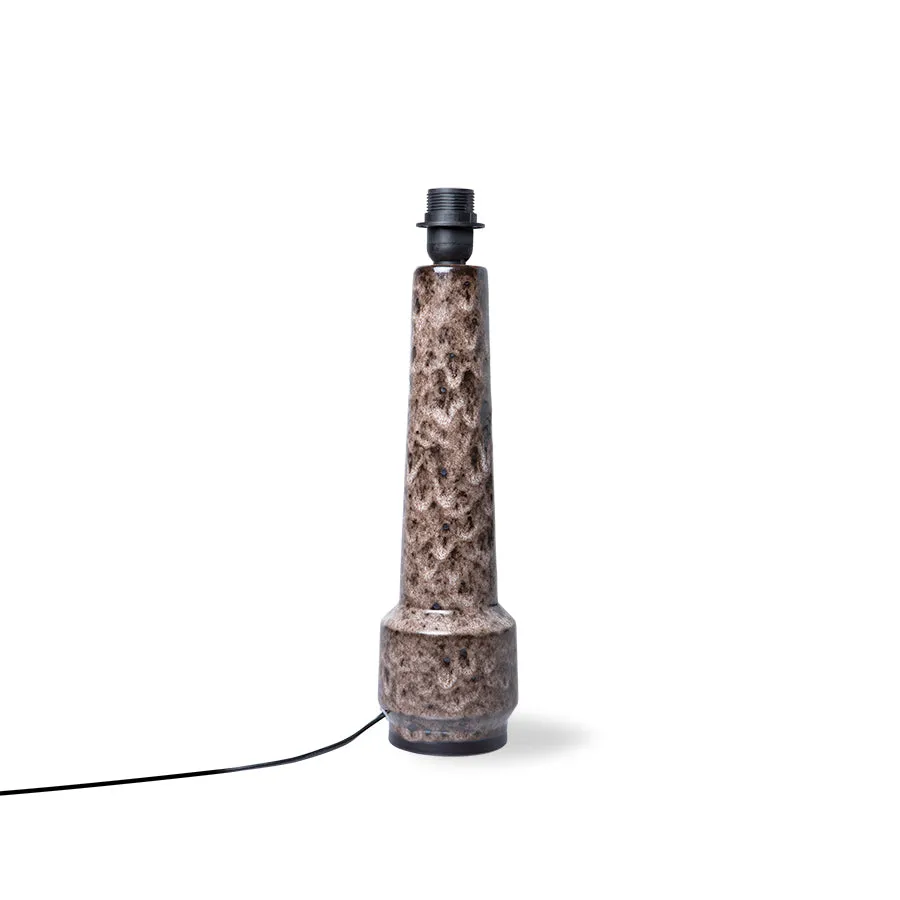 Retro Stoneware Lamp Base - Brown