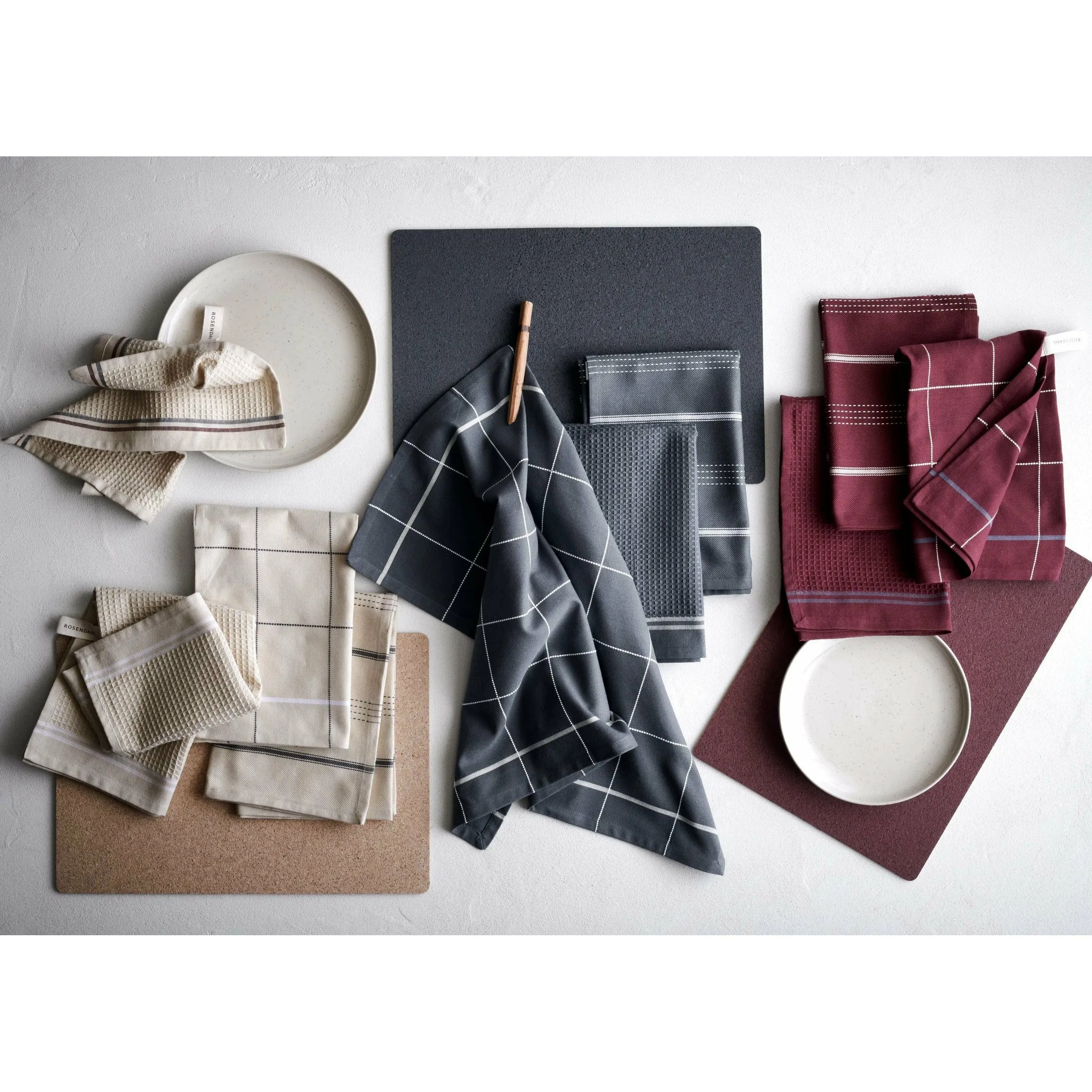 Rosendahl Beta Tea Towel, Dark Grey