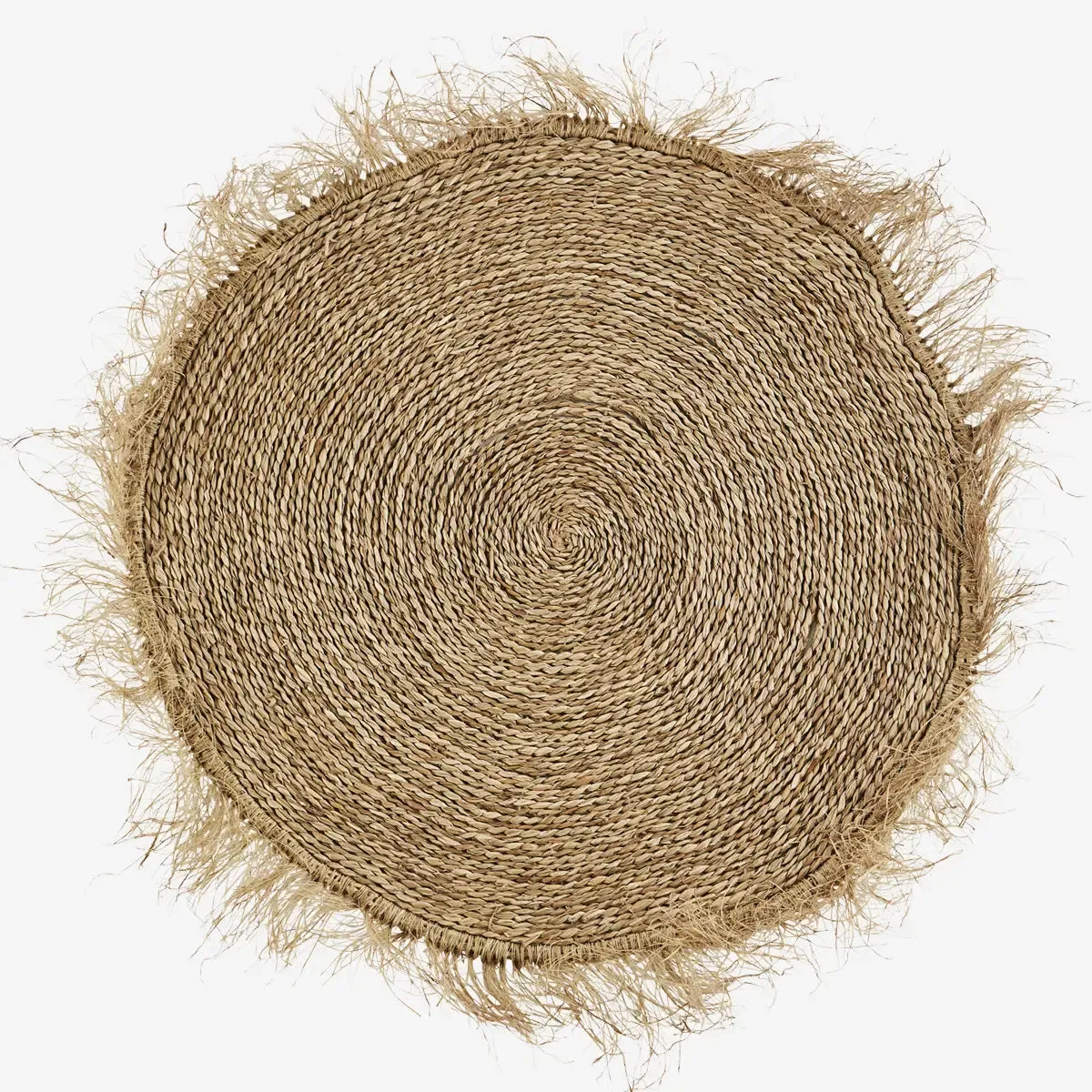 Round Seagrass Rug with Fringes