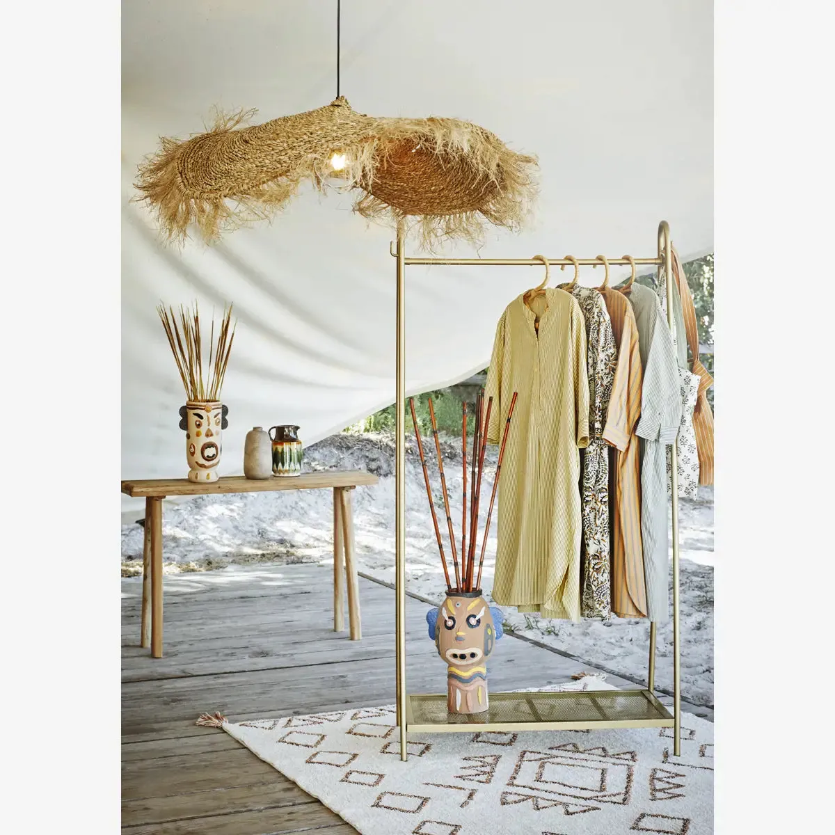 Round Seagrass Rug with Fringes