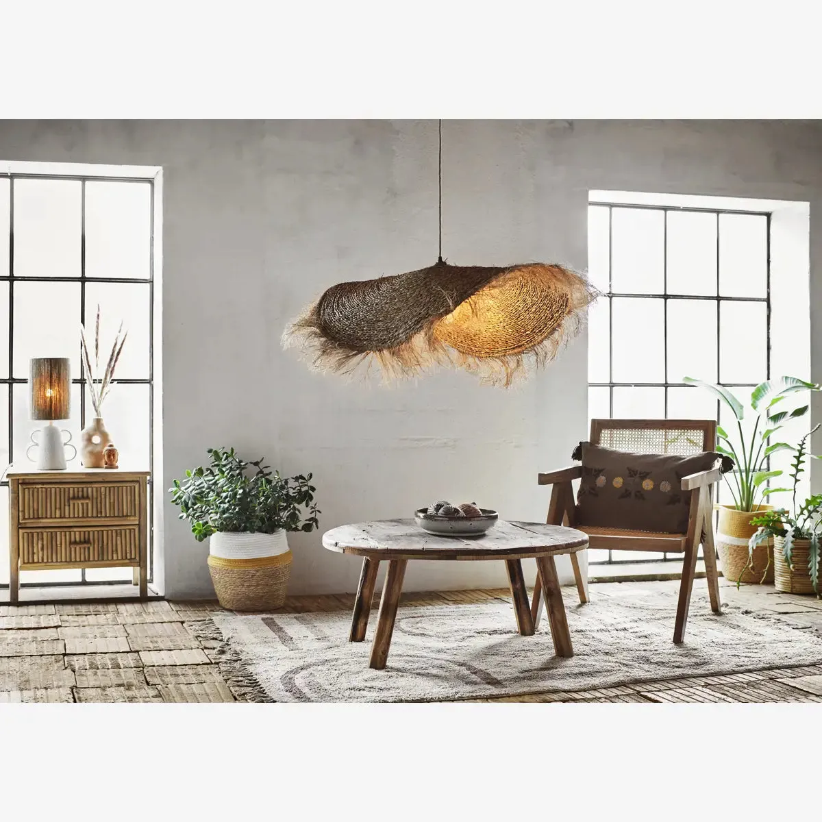 Round Seagrass Rug with Fringes