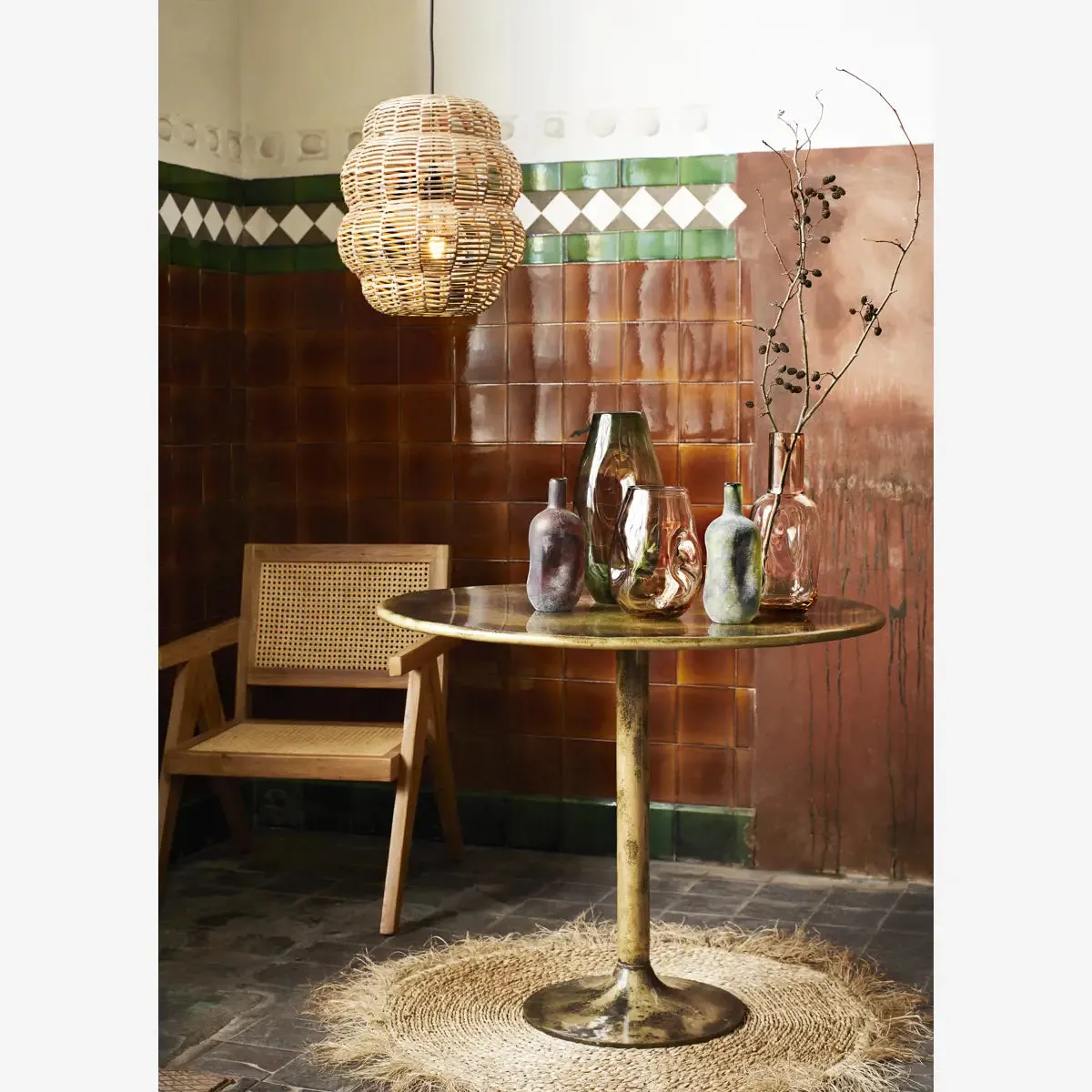 Round Seagrass Rug with Fringes