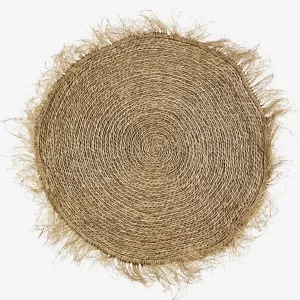 Round Seagrass Rug with Fringes