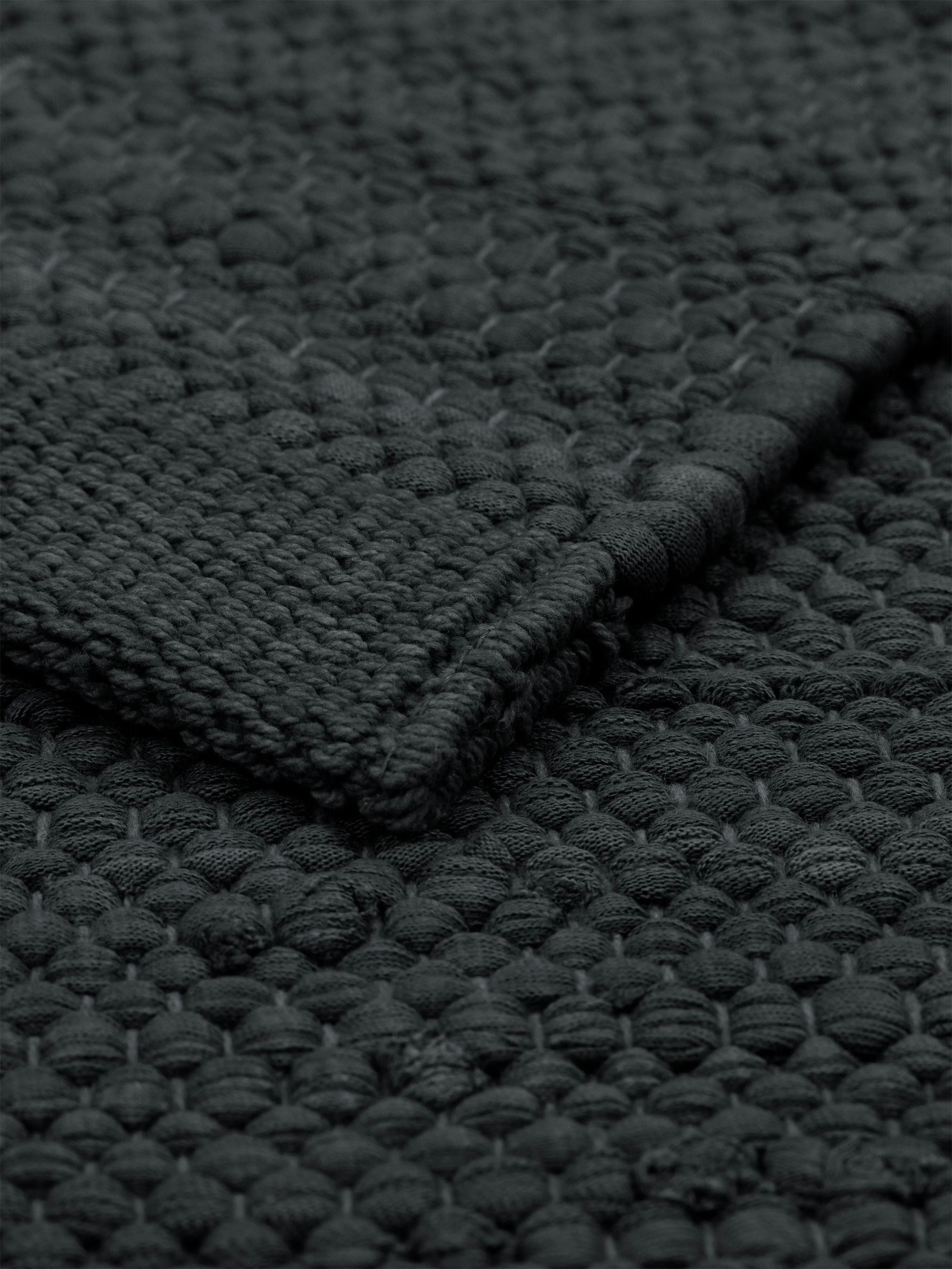Rug Solid Cotton Rug 140 X 200 Cm, Charcoal