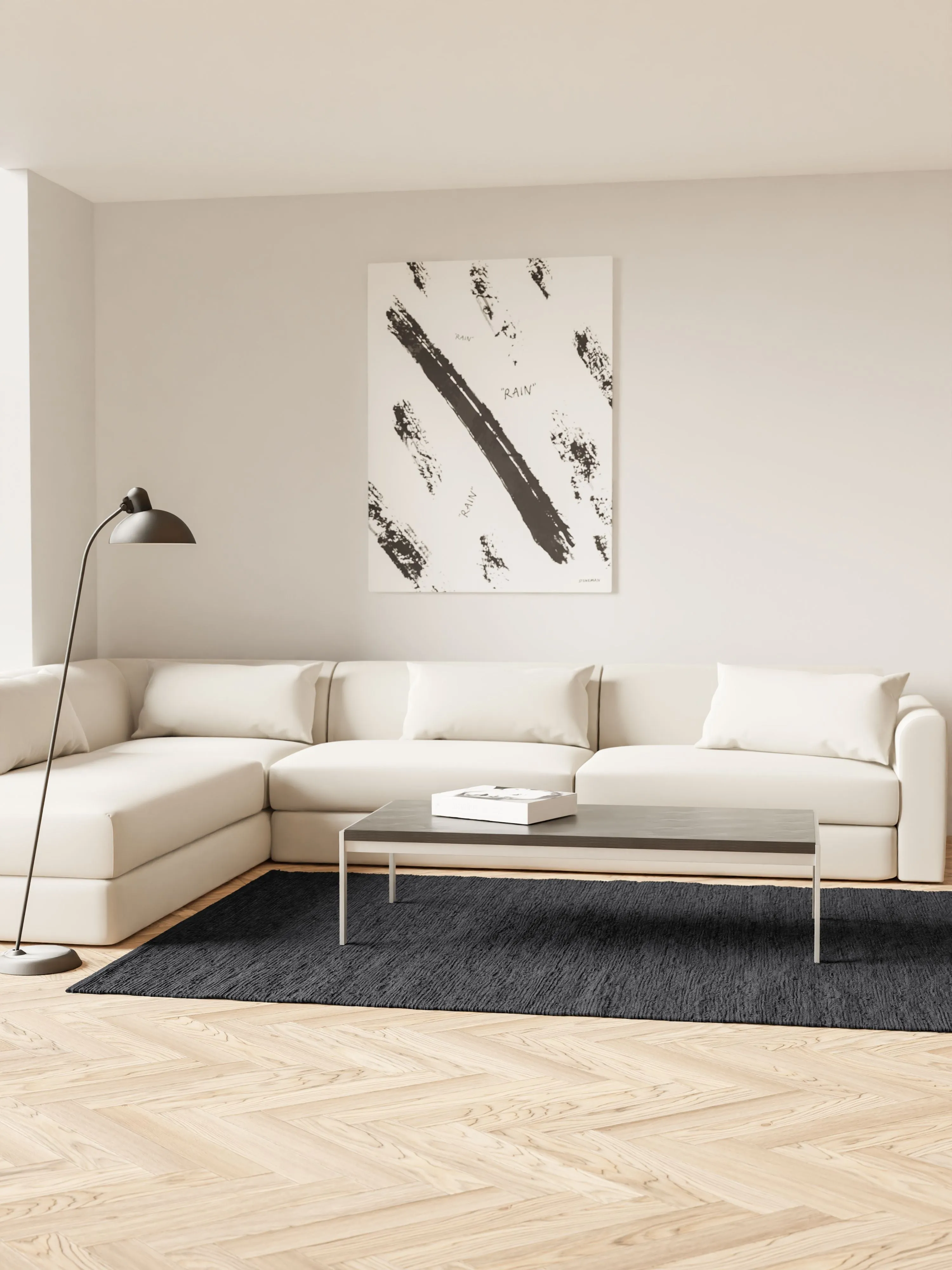 Rug Solid Cotton Rug 140 X 200 Cm, Charcoal