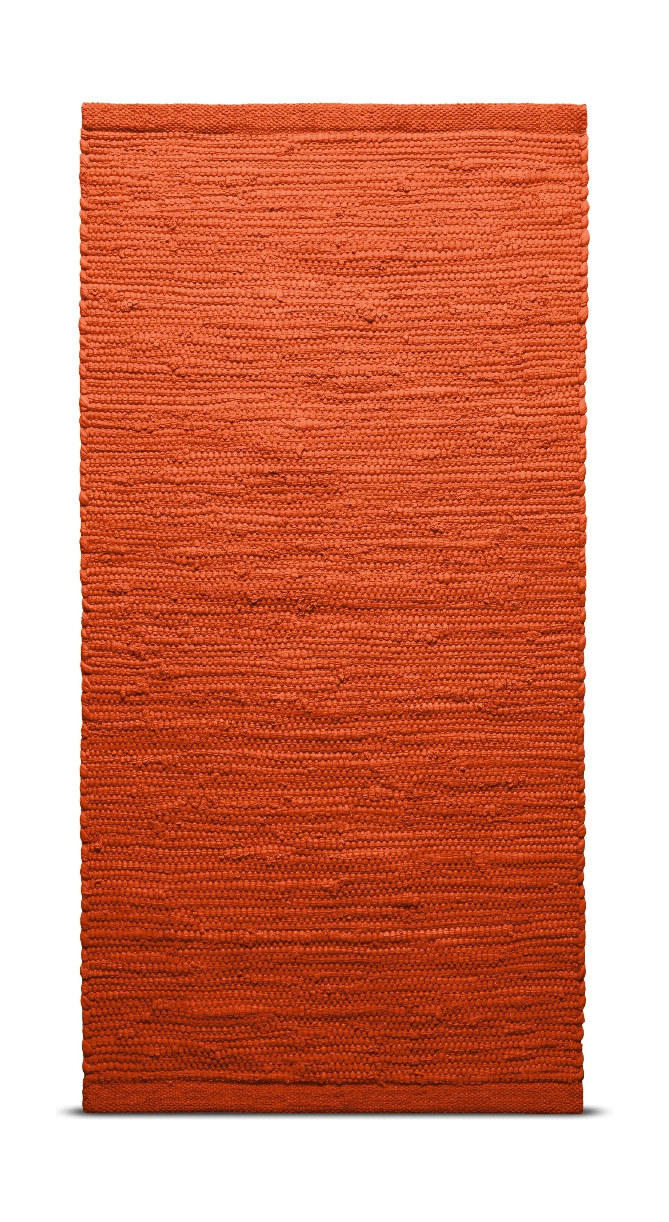 Rug Solid Cotton Rug 140 X 200 Cm, Solar Orange