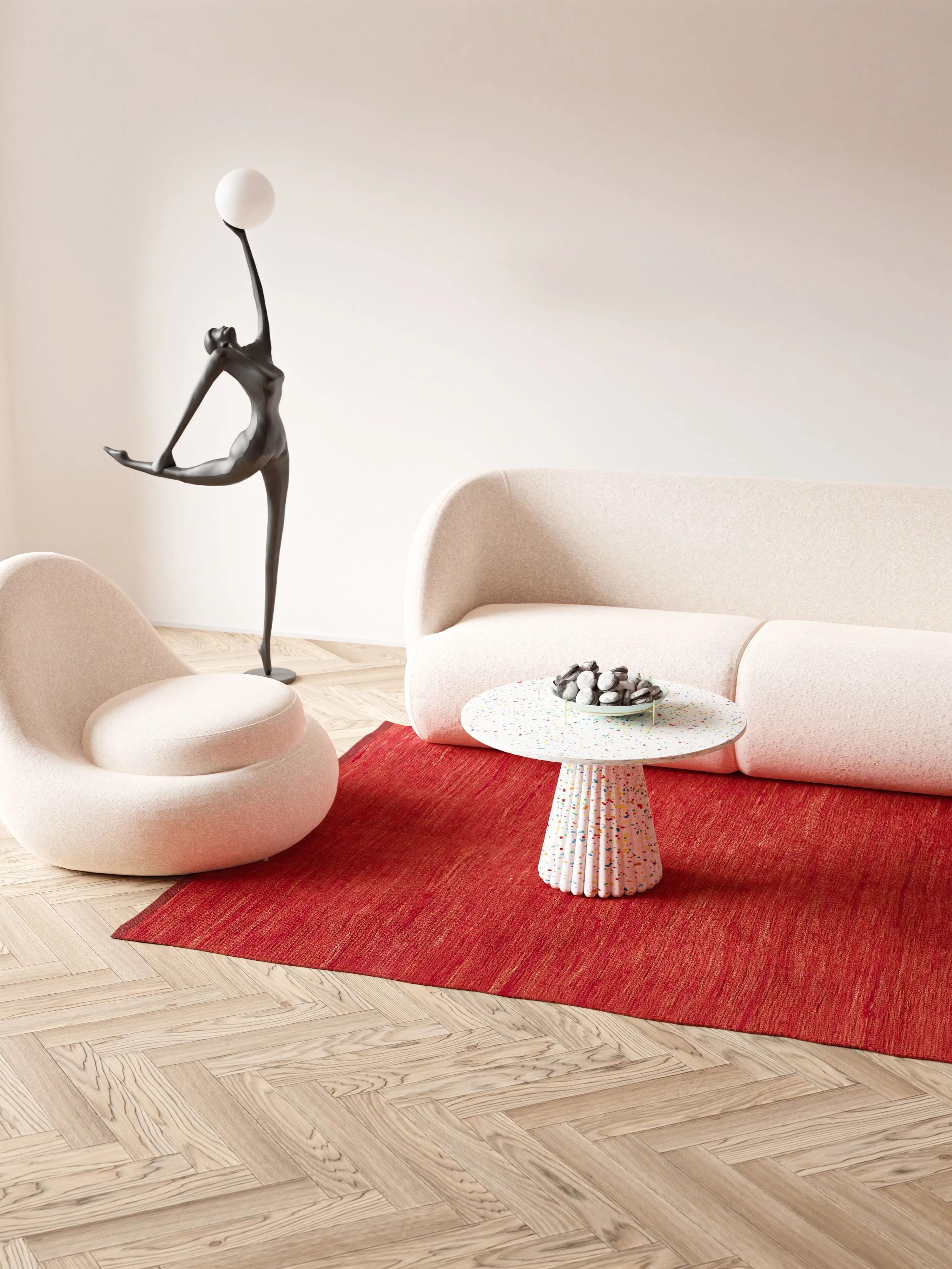 Rug Solid Cotton Rug 65 X 135 Cm, Strawberry