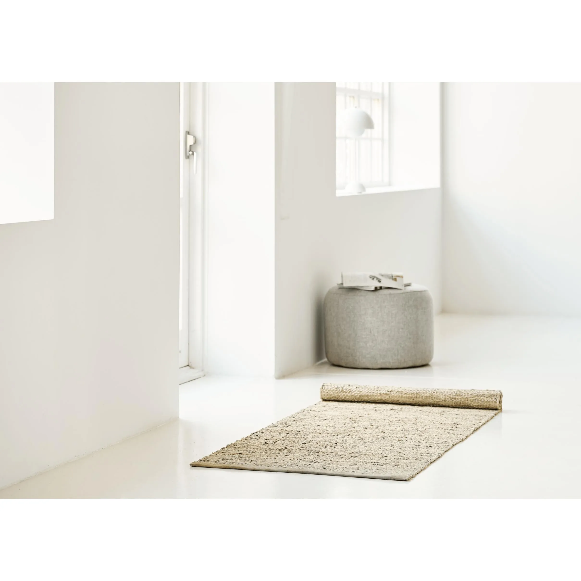 Rug Solid Leather Carpet Beige, 60 X 90 Cm
