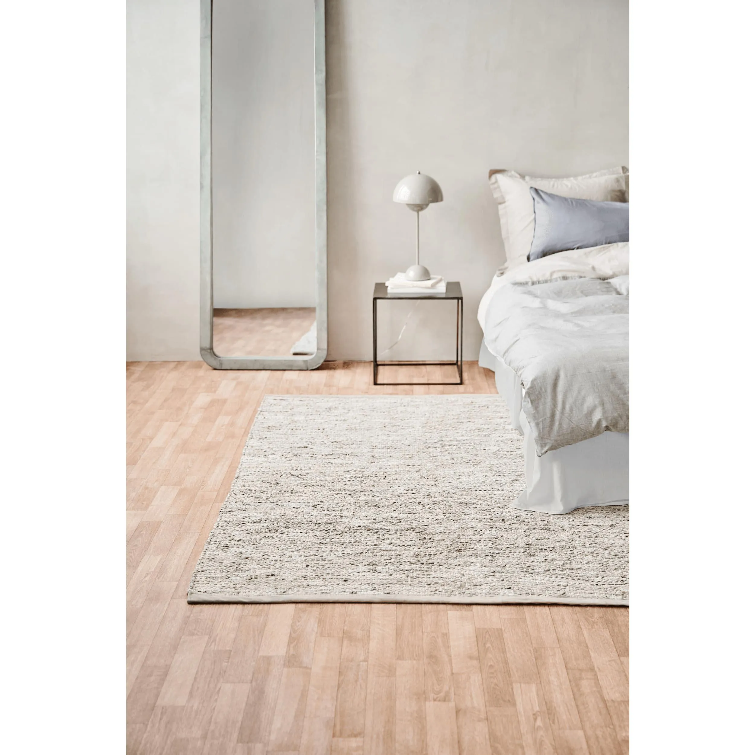 Rug Solid Leather Carpet Beige, 60 X 90 Cm