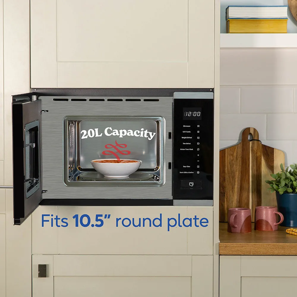 Russell Hobbs RHBM2002SS Built In Digital Microwave & Grill 20L in Stainless Steel
