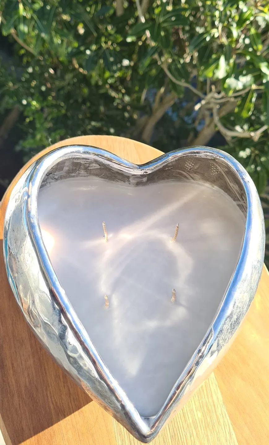 Sale💥ANTIQUE SILVER HEART 4 WICK SOY CANDLE