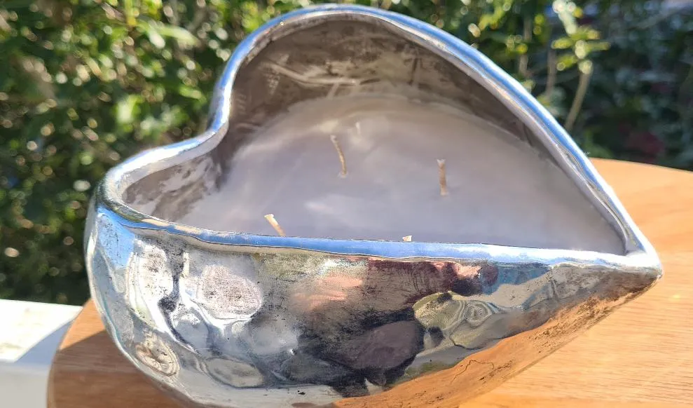 Sale💥ANTIQUE SILVER HEART 4 WICK SOY CANDLE