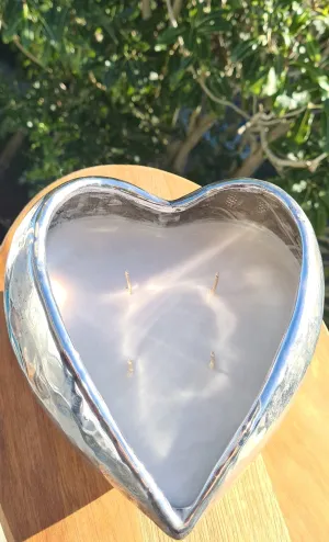 Sale💥ANTIQUE SILVER HEART 4 WICK SOY CANDLE