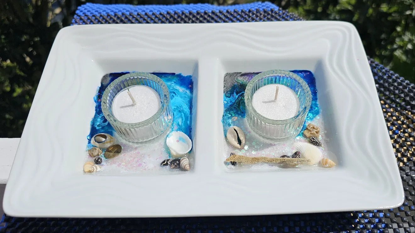 Sale🔥HANDMADE BEACHY SCENE CANDLE HOLDERS