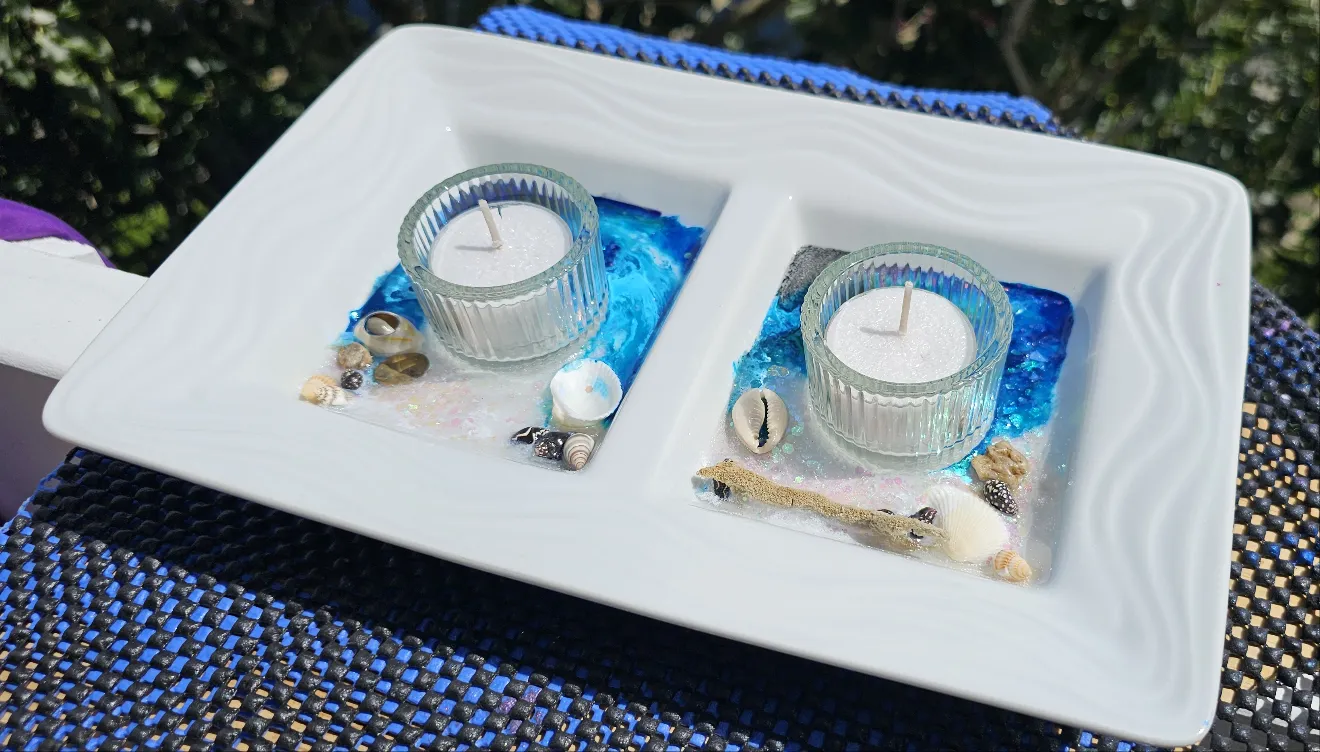 Sale🔥HANDMADE BEACHY SCENE CANDLE HOLDERS
