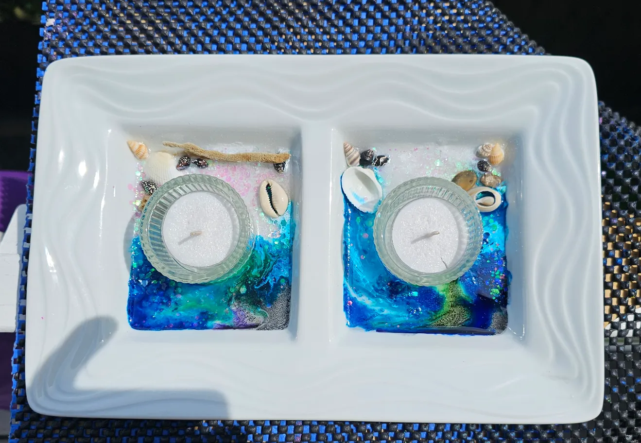 Sale🔥HANDMADE BEACHY SCENE CANDLE HOLDERS