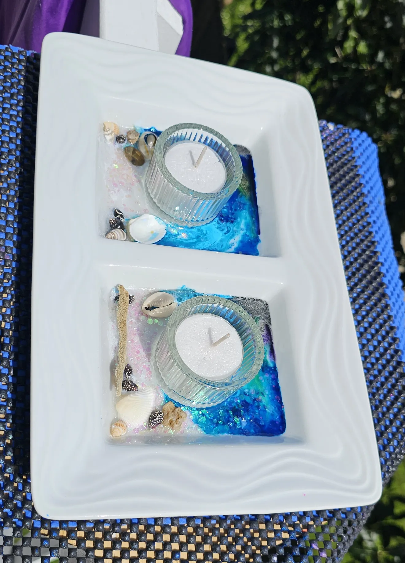 Sale🔥HANDMADE BEACHY SCENE CANDLE HOLDERS