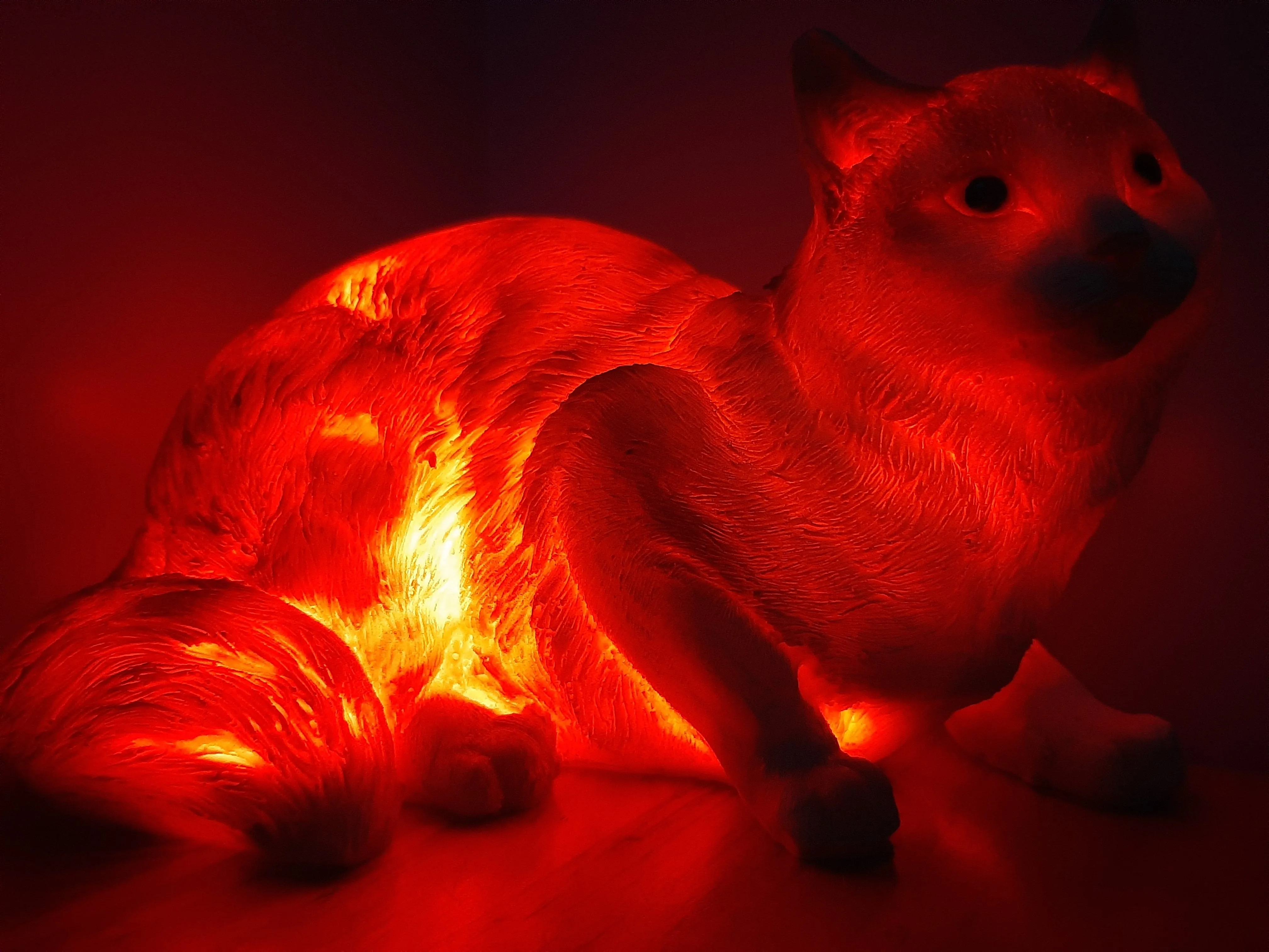 Sale💥MYSTICAL FELINE LAMP laying down-unique Made by me