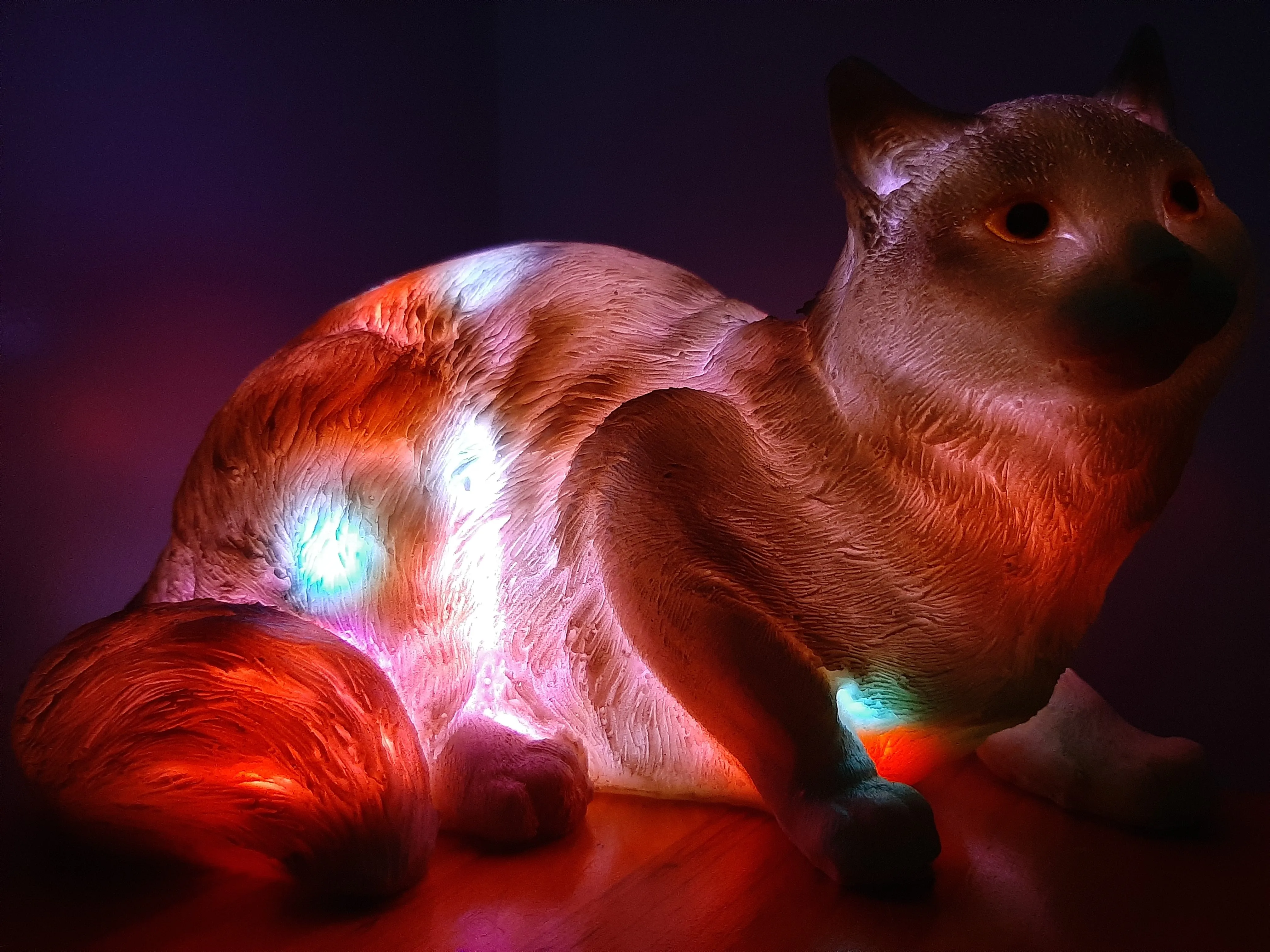Sale💥MYSTICAL FELINE LAMP laying down-unique Made by me
