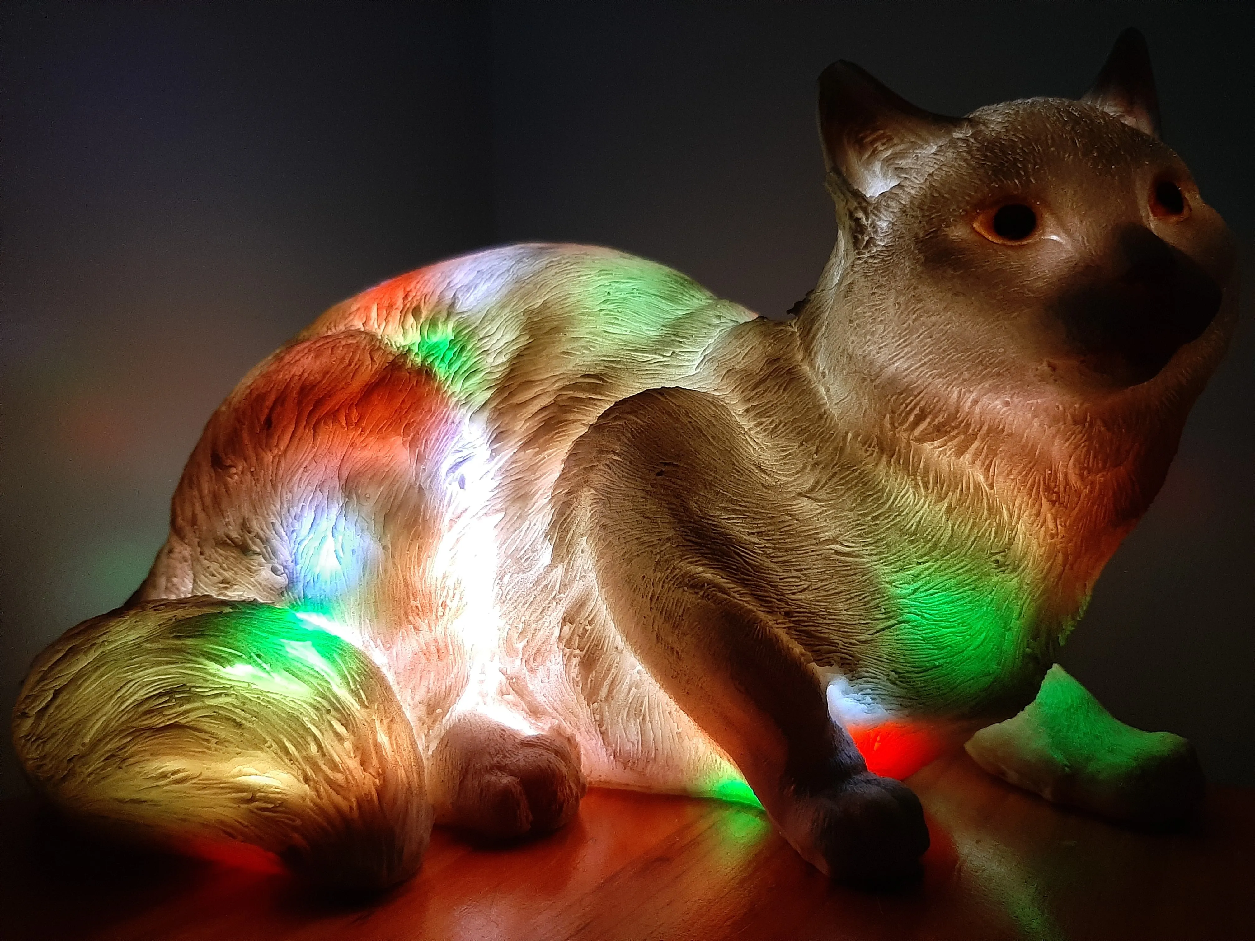 Sale💥MYSTICAL FELINE LAMP laying down-unique Made by me