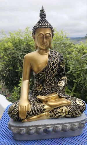 Sale💥UNIQUE HANDPAINTED LARGE SITTING BUDDHA STATUE