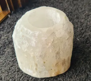 SELENITE CRYSTAL TEA LIGHT CANDLE HOLDER