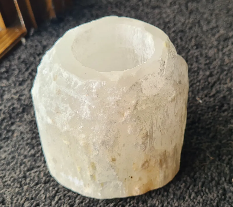 SELENITE CRYSTAL TEA LIGHT CANDLE HOLDER