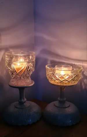 SET OF 2 HANDMADE CANDLE HOLDERS