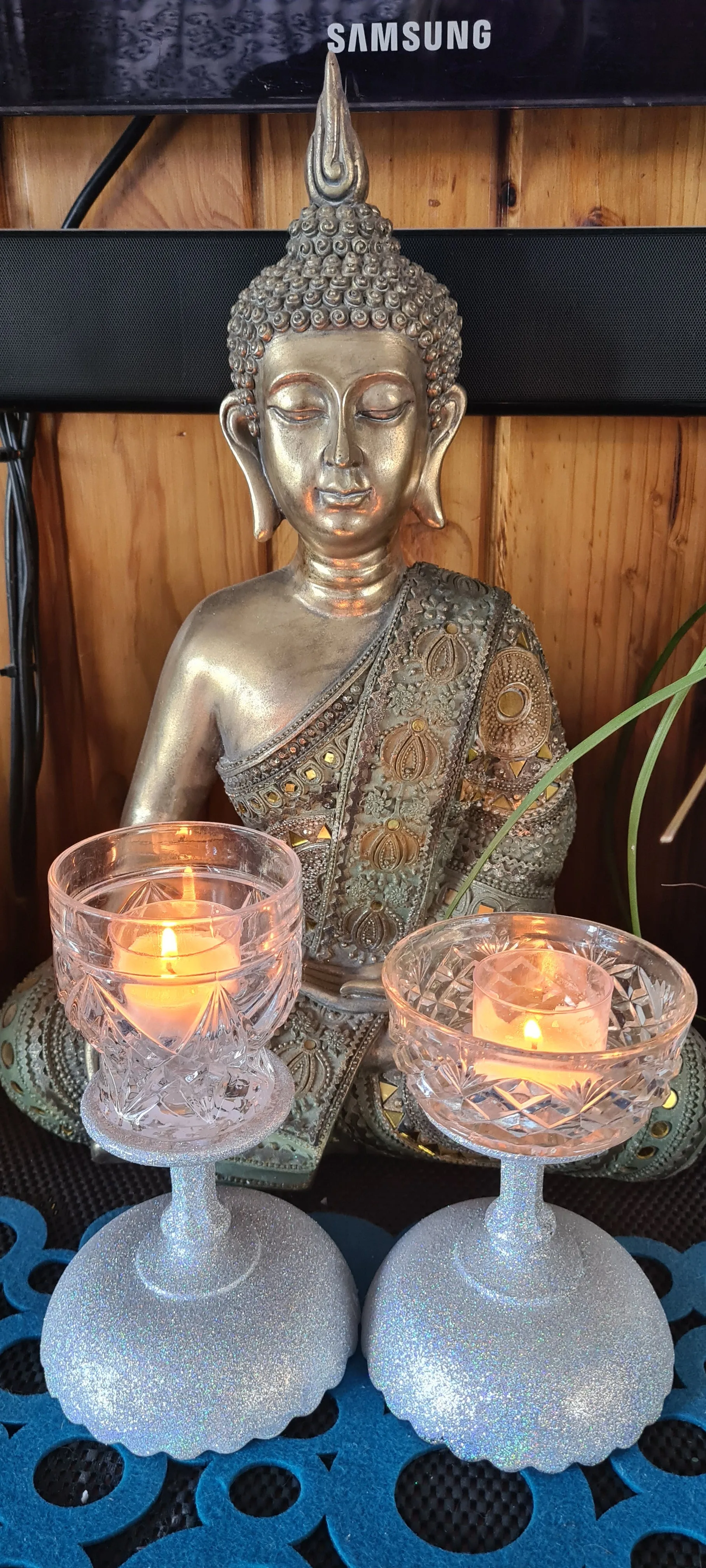 SET OF 2 HANDMADE CANDLE HOLDERS