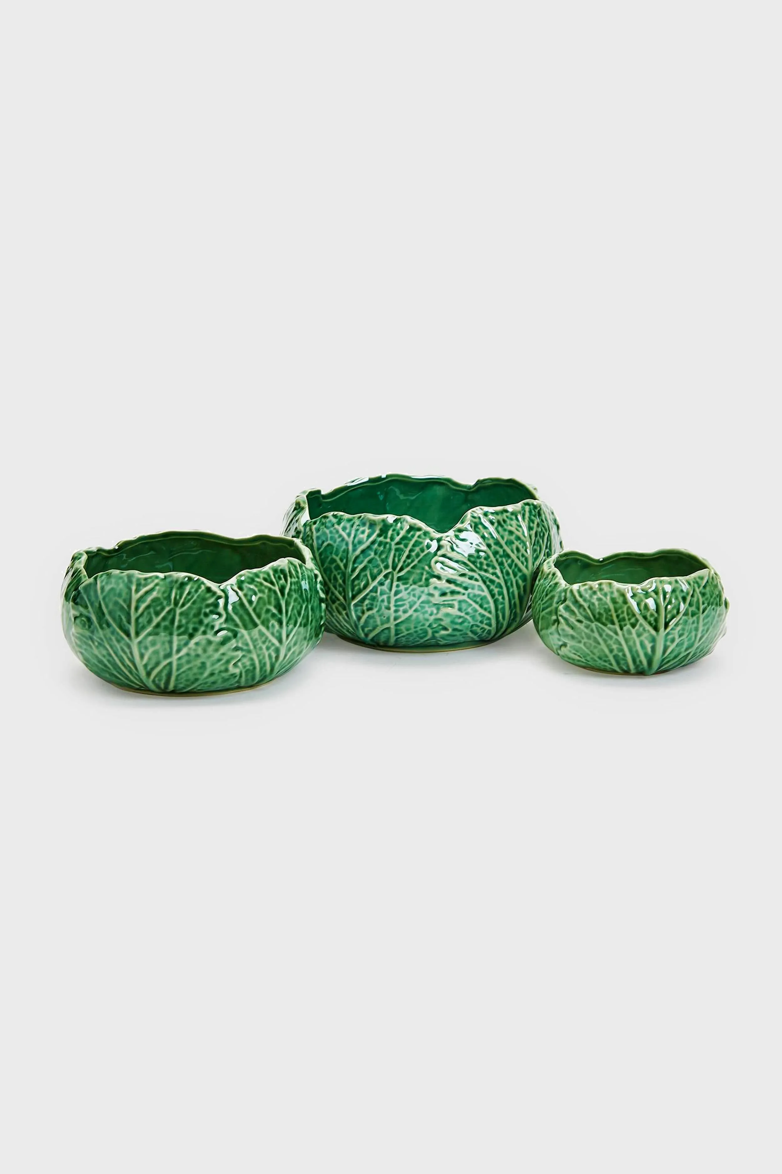Set of 3 Cabbage Leaf Bowls