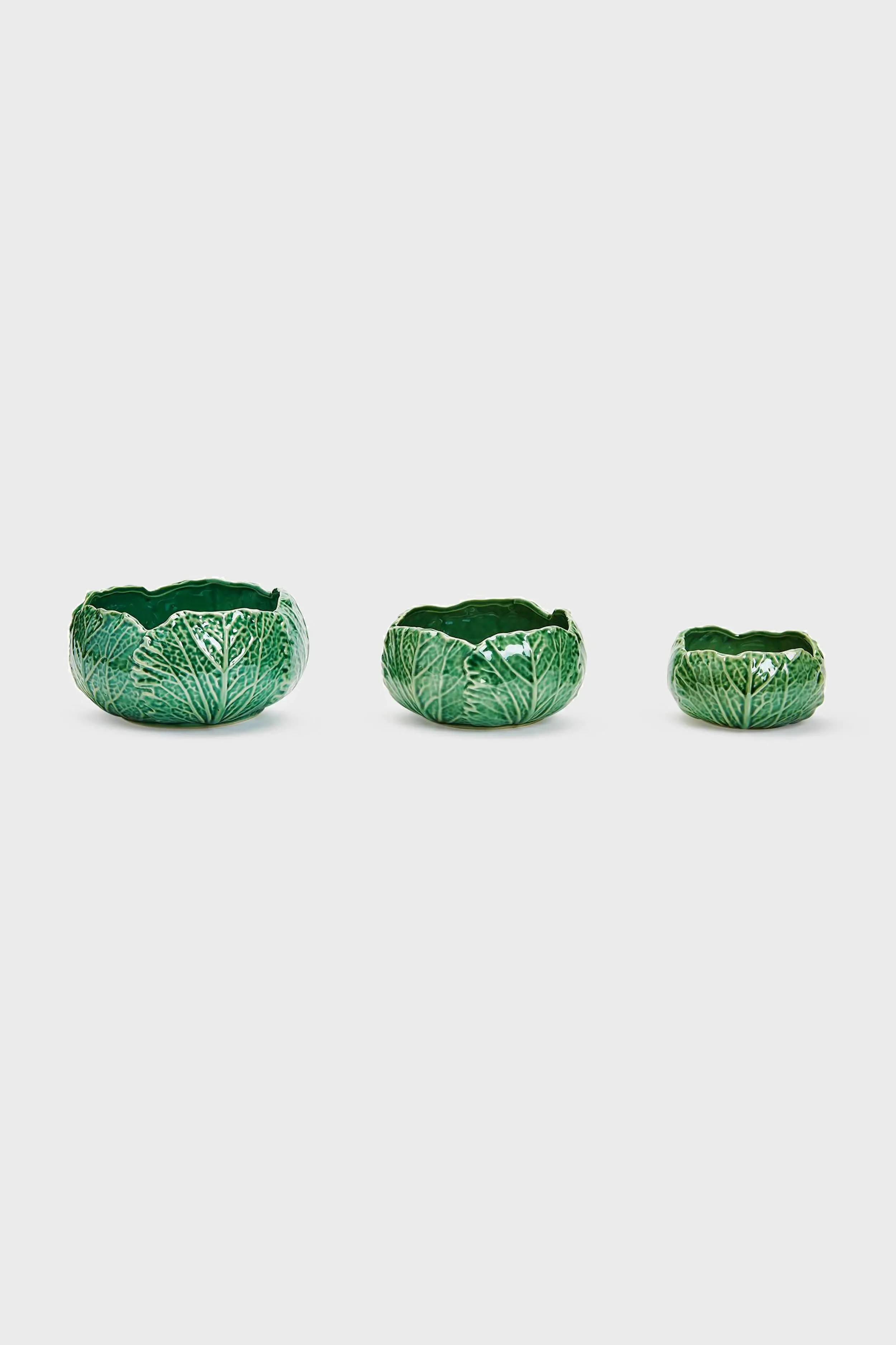 Set of 3 Cabbage Leaf Bowls