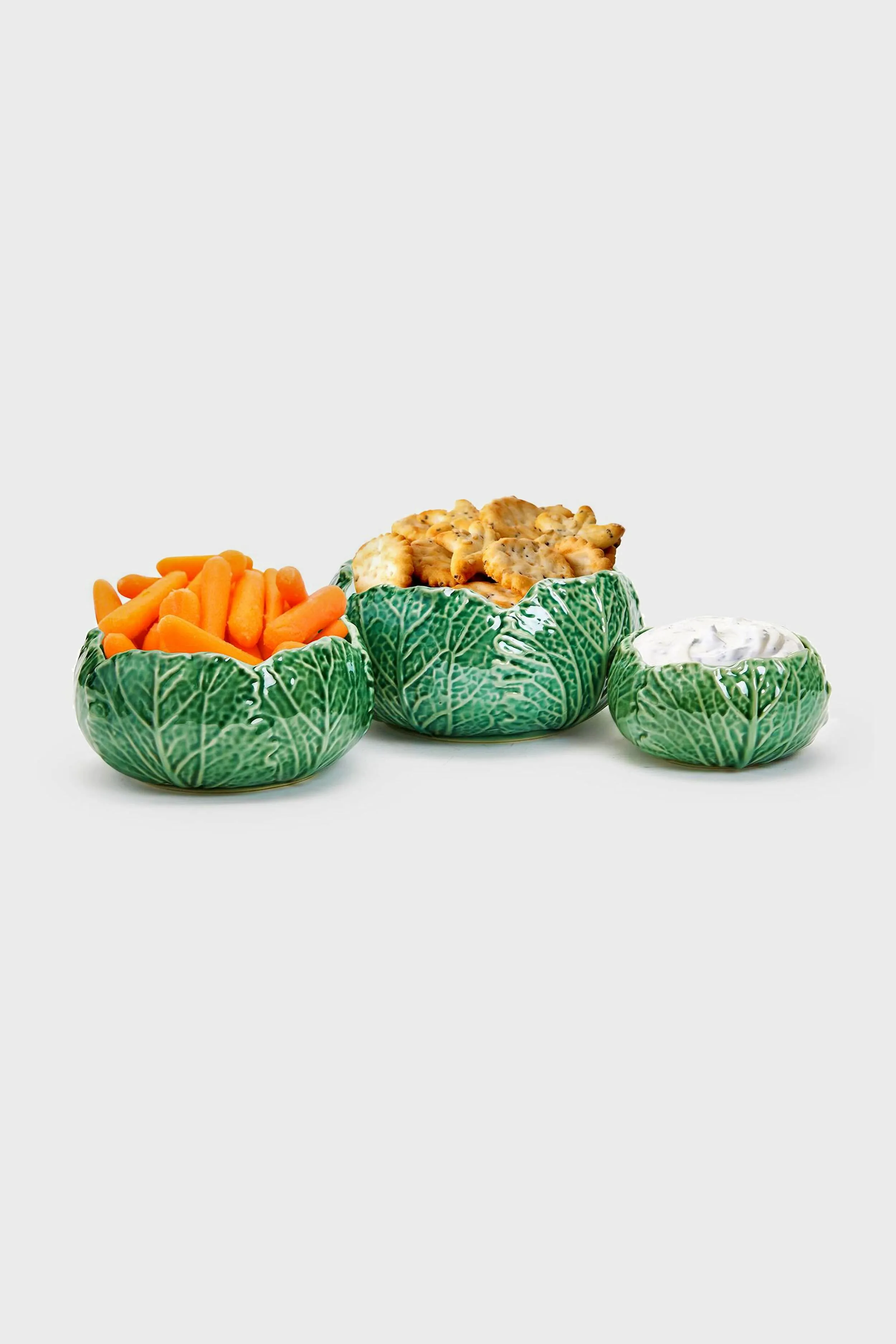 Set of 3 Cabbage Leaf Bowls