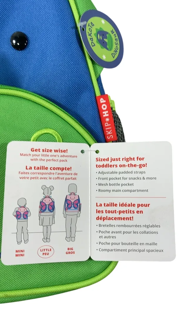 Skip Hop Zoo Little Kid Backpack, Dakota Dinosaur